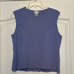 Women's Ribbed Blue Tank Top